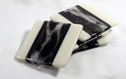 4-Piece Clairette Fused Glass Coasters 1 small