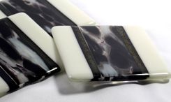 4-Piece Clairette Fused Glass Coasters 2 small