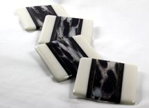 4-Piece Clairette Fused Glass Coasters 3 small