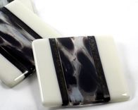 4-Piece Clairette Fused Glass Coasters 4 small