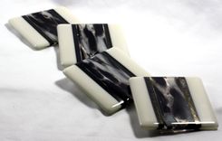 4-Piece Clairette Fused Glass Coasters 5 small