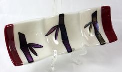 Fused Glass Dish With Bamboo Design 3 small