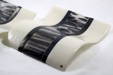 Set Of 2 Clairette Fused Glass Wall Art Sculpture 3 small