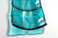 3-Section Fused Glass Dish "Caribbean Wave" 2 small
