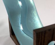 Blue Waves And Oak Wine Bottle Display 4 small