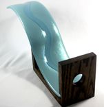 Blue Waves And Oak Wine Bottle Display 5 small