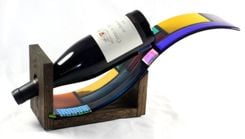 De Stijl Glass And Oak Wine Bottle Display 3 small