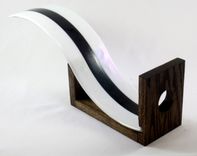 Black And White Wine Bottle Holder With Oak Base 5 small