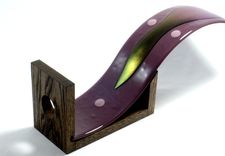 Plum Wine Bottle Holder With Oak Base 3 small