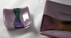Purple And Iridescent Black Glass Sushi Set For Two 5 small