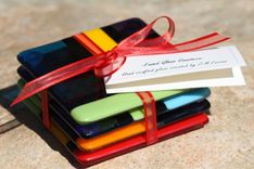 Black De Stijl Glass Coasters In Set Of 4 3 small