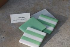 White And Sea Green Glass Coasters In Set Of 4 3 small