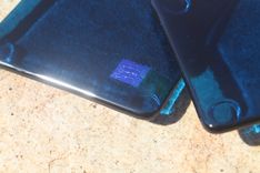 Deep Aqua Glass Coasters In Set Of 4 1 small