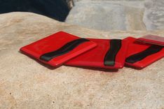 Red Glass Coasters In Set Of 4 1 small