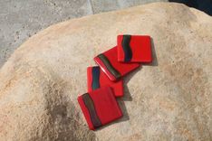 Red Glass Coasters In Set Of 4 5 small