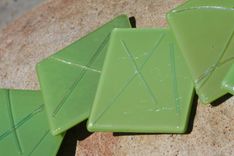 Lime Green Glass Coasters With Stringer Accents In Set Of 6 1 small