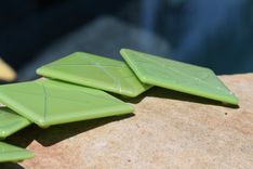 Lime Green Glass Coasters With Stringer Accents In Set Of 6 2 small