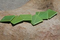 Lime Green Glass Coasters With Stringer Accents In Set Of 6 4 small