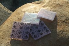 Cotton Candy Hearts Glass Coasters In Set Of 4 5 small