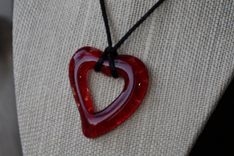 Fused Glass Heart Pendant 1 small
