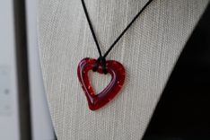 Fused Glass Heart Pendant 2 small