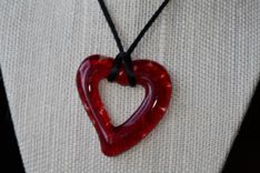 Fused Glass Heart Pendant 5 small