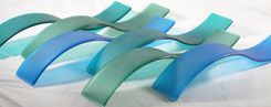 Fused Glass Wall Art/ Wave Sculpture- Sea Glass (Set Of 6) 1 small