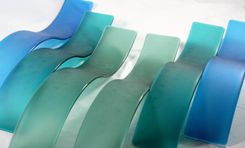 Fused Glass Wall Art/ Wave Sculpture- Sea Glass (Set Of 6) 3 small