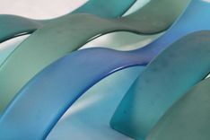 Fused Glass Wall Art/ Wave Sculpture- Sea Glass (Set Of 6) 4 small