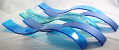 Fused Glass Wall Art- Ocean Waves (Set Of 5) 2 small