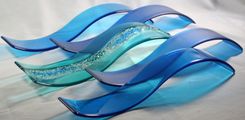Fused Glass Wall Art- Ocean Waves (Set Of 5) 1 small