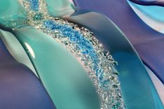 Fused Glass Wall Art- Ocean Waves (Set Of 5) 3 small