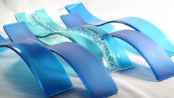 Fused Glass Wall Art- Ocean Waves (Set Of 5) 5 small