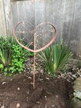 Wine Barrel Heart Yard Sculpture With Fairy Lights 2 small