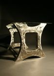 Modern Polished Steel Desk // (Min. Shipping $450+) 2 small