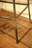 Iron Bar Stool With Reclaimed Look Wooden Seat // (Min. Shipping $450+) 2 small