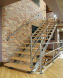 Modern Steel & Wood Staircase // (Min. Shipping $450+) 1 small