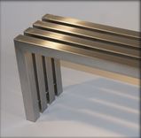 Modern Stainless Steel Tube Bench // (Min. Shipping $450+) 2 small