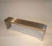 Modern Stainless Steel Tube Bench // (Min. Shipping $450+) 3 small