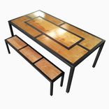 Steel And Wood Modern Table // (Min. Shipping $450+) 1 small