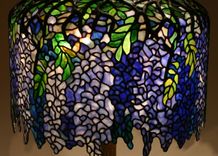 Wisteria Lampshade On Tree Trunk Base. 3 small