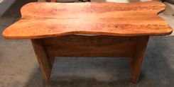 Table Or Bench In Cherry Tree Slab With Bookend Top And Flames And Live Edges 1 small