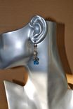 Gold Blue Topaz & Diamond Earrings 3 small