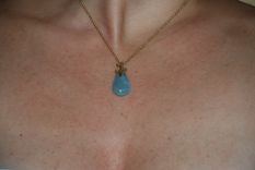 Aquamarine Solid Gold Necklace 1 small