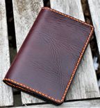 Handmade Cover For Field Notes Card Wallet Scribo Horween Leather Purple Cavalier 4 small