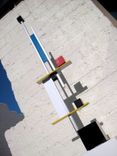 Mondrian-Inspired Metal Sculpture "Level 2" 2 small