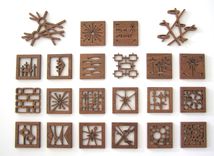 Mahogany Mid-Century Modern Classic Wall Art (770-2) 2 small