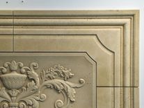 Carved 5 Piece Travertine Decorative Tile Backsplash Insert 6 small