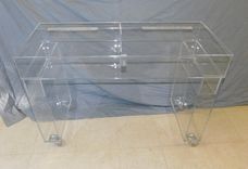 Acrylic, Hinged Top Modular Desk.  Hand Crafted, Made To Order- Custom Features Never A Problem 6 small