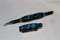 Classic Fountain Pen - Acrylic Blue Swirl 1 small